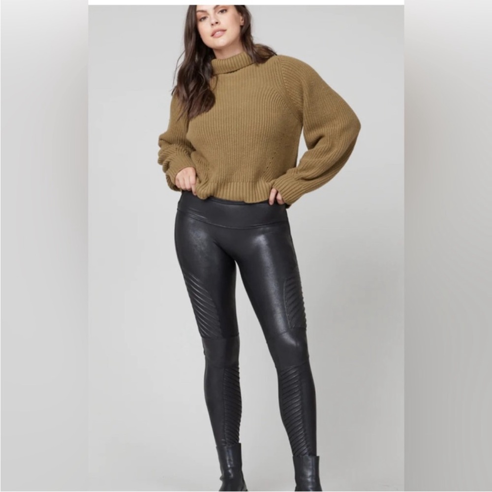 SPANX - faux leather moto leggings